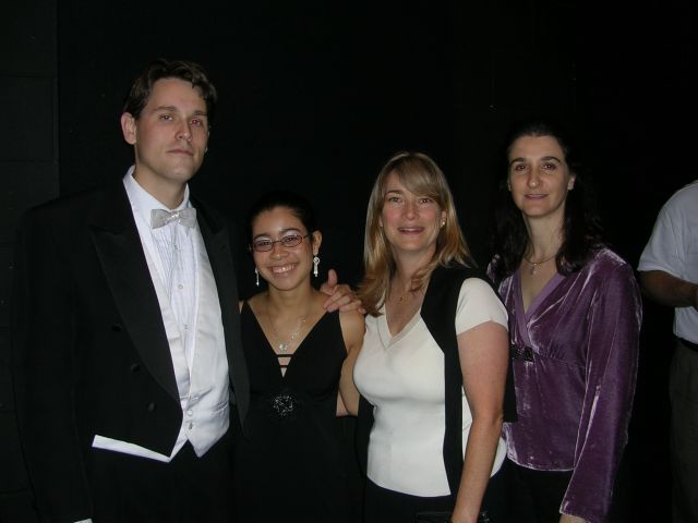 Broward Youth Chamber Orchestra Director Brad Chase, scholarship winner Perez, SFMA Director Holly Ballard, MPF Administrator Dione Chandler Broward Youth Chamber Orchestra Director Brad Chase, scholarship winner Perez, SFMA Director Holly Ballard, MPF Admnistrator Dione Chandler